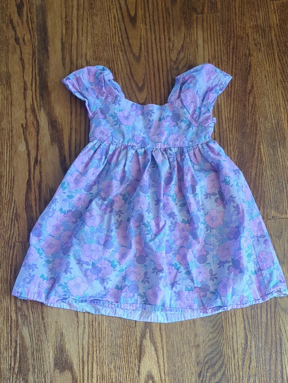 Disney Lavender Floral Puff Sleeve Dress